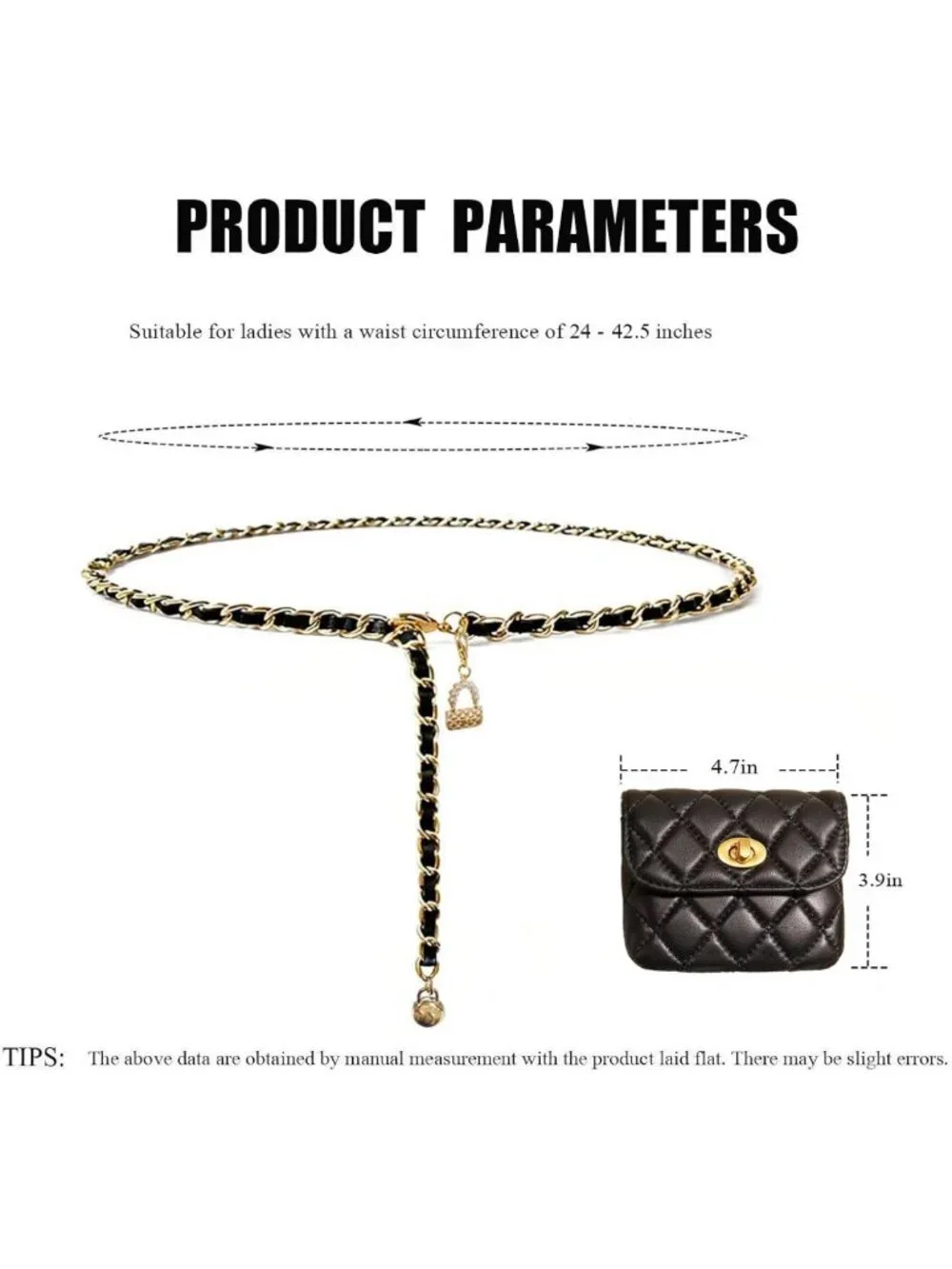 Stylish Women's Adjustable Chain Belt - Metal & Leather Braided Waist Accessory